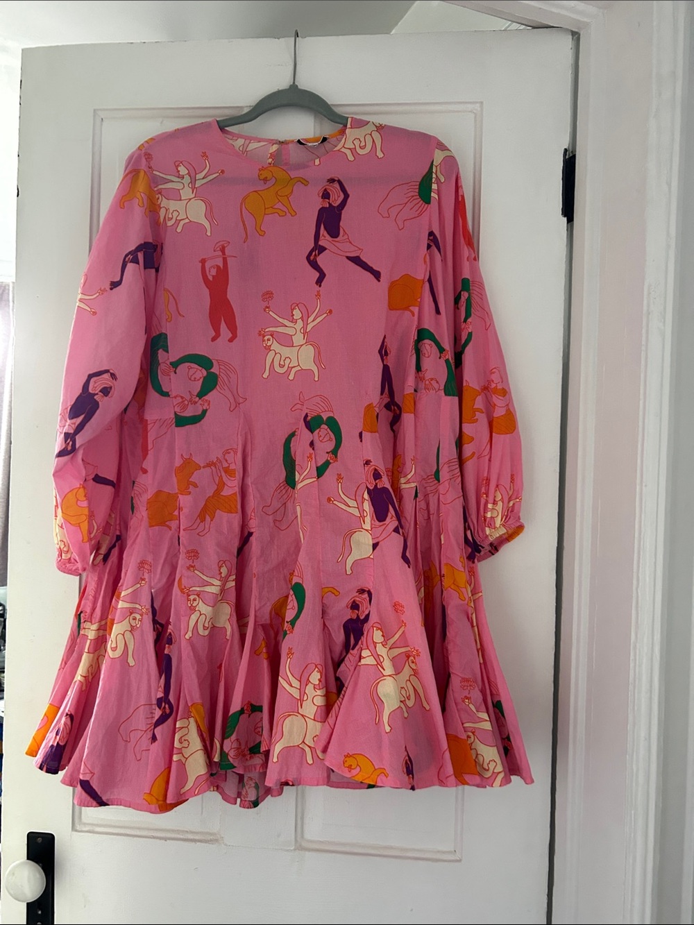 RHODE Pink Multicolor Printed Twirl Dress
